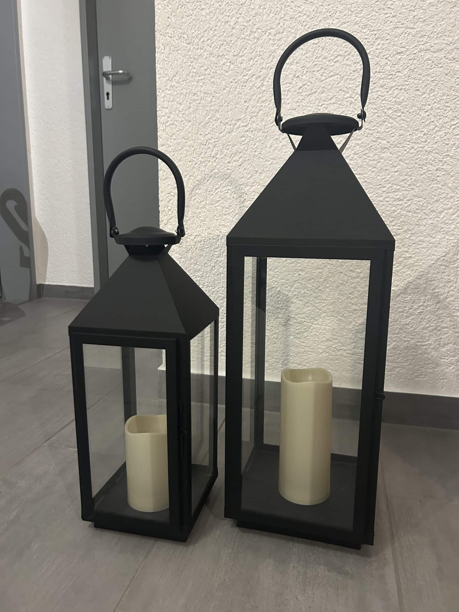 Set de 2 lanternes avec bougie led